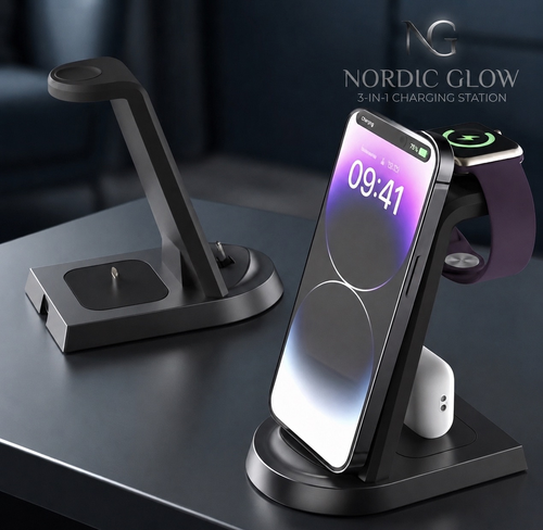 3-in-1 Charging Stand for phone, watch, and earbuds
