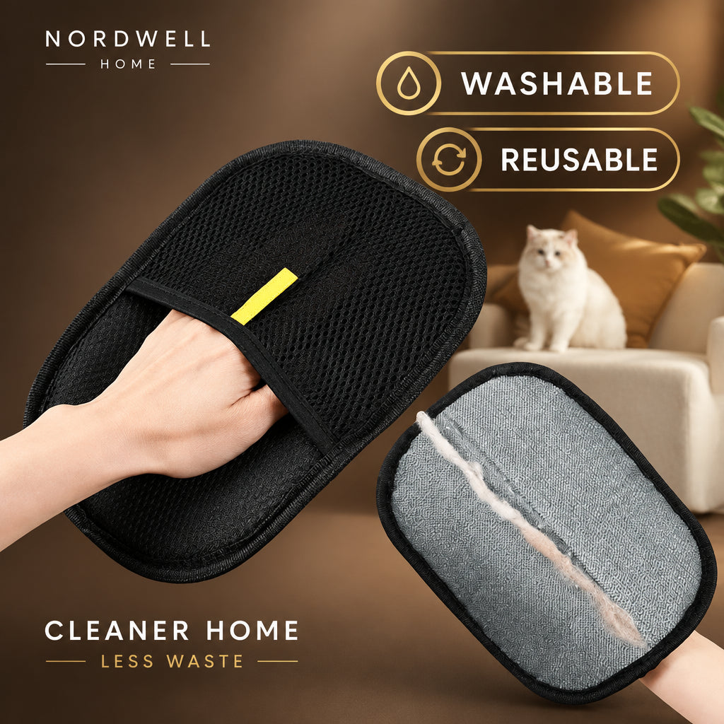 Pet Hair Remover Glove — Washable Grooming Mitt