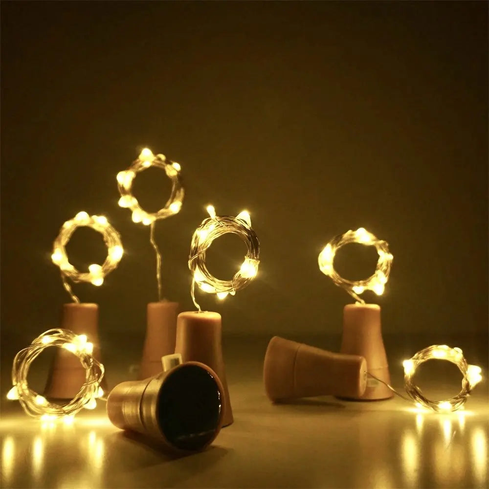 Solar Wine Bottle String Lights — Cork Fit