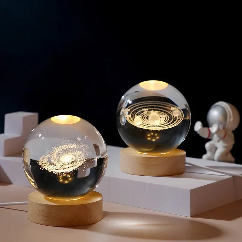 Crystal Galaxy Globe Night Light