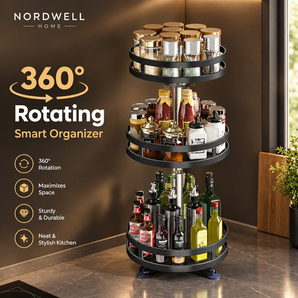 Rotating Spice Rack Organizer — Kitchen Turntable