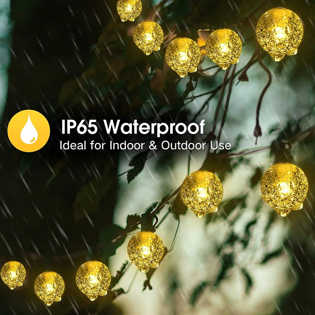 Solar Crystal Globe String Lights