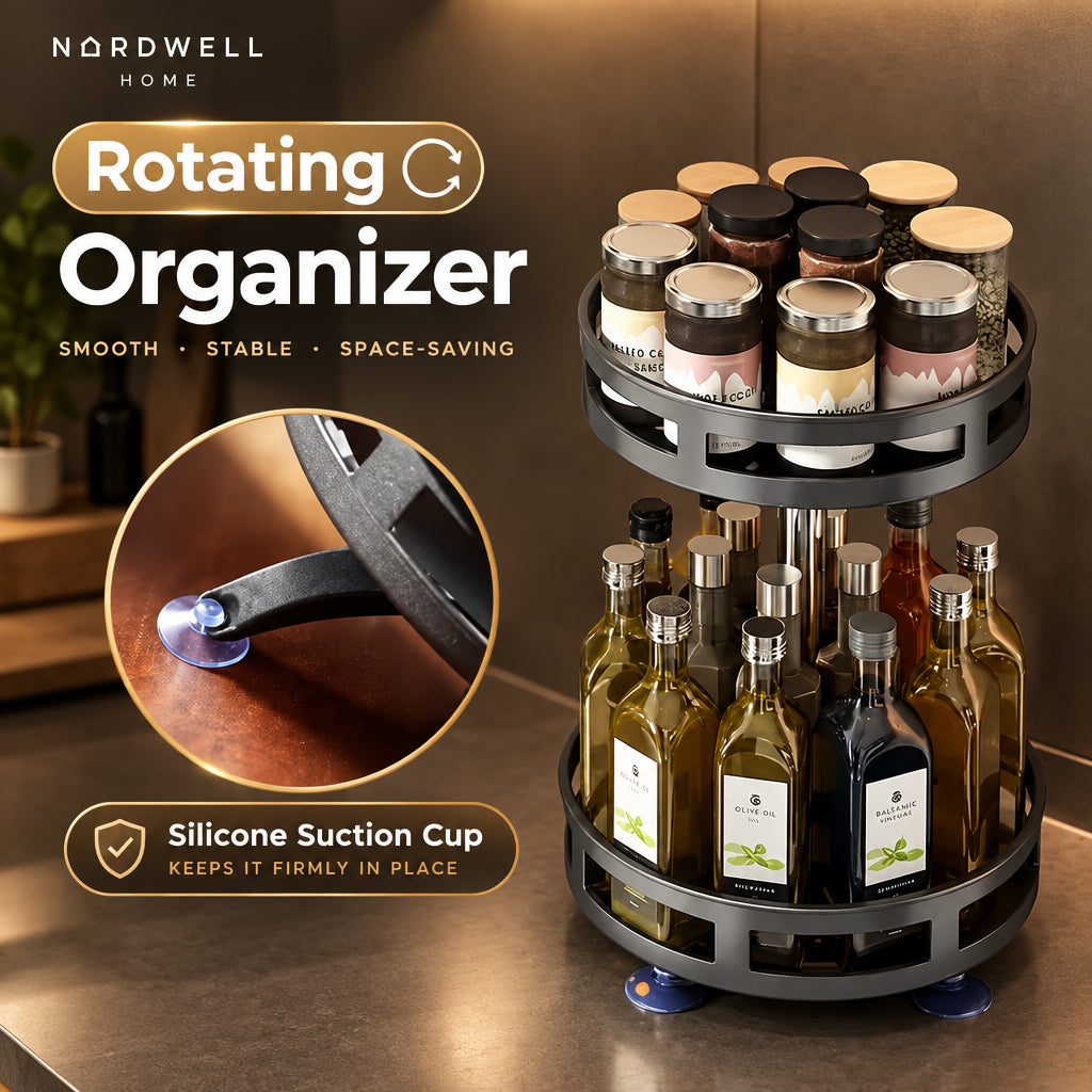 Rotating Spice Rack Organizer — Kitchen Turntable