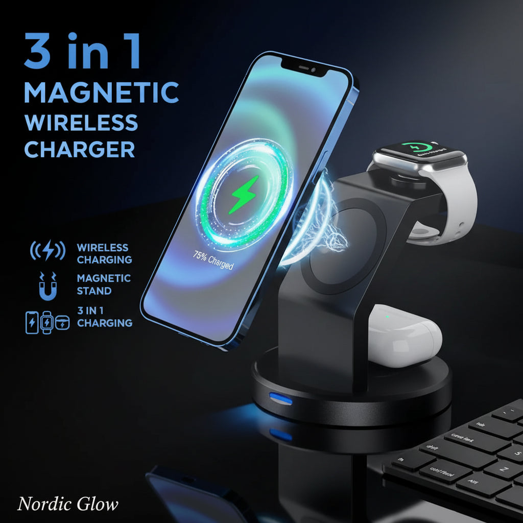 3-in-1 Magnetic Wireless Charging Stand