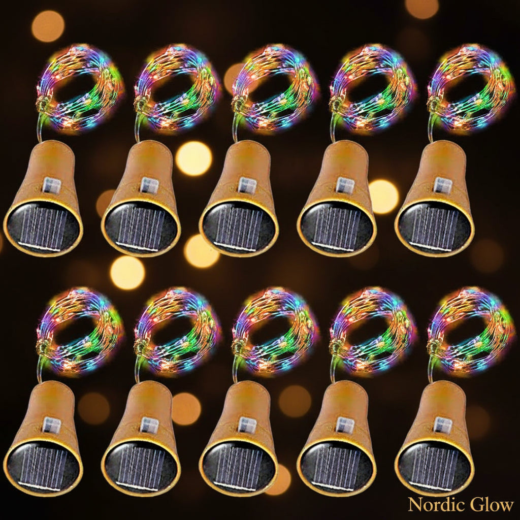 Solar Wine Bottle String Lights — Cork Fit