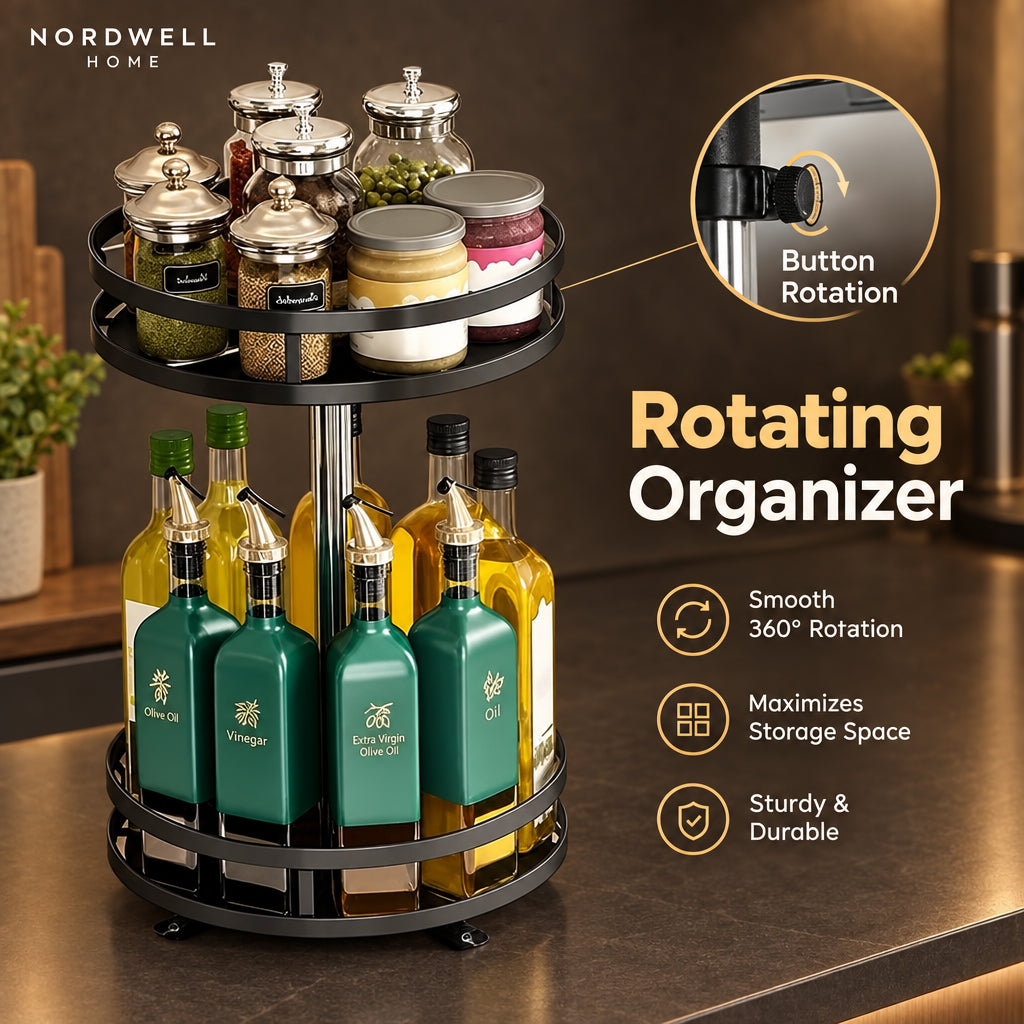 Rotating Spice Rack Organizer — Kitchen Turntable