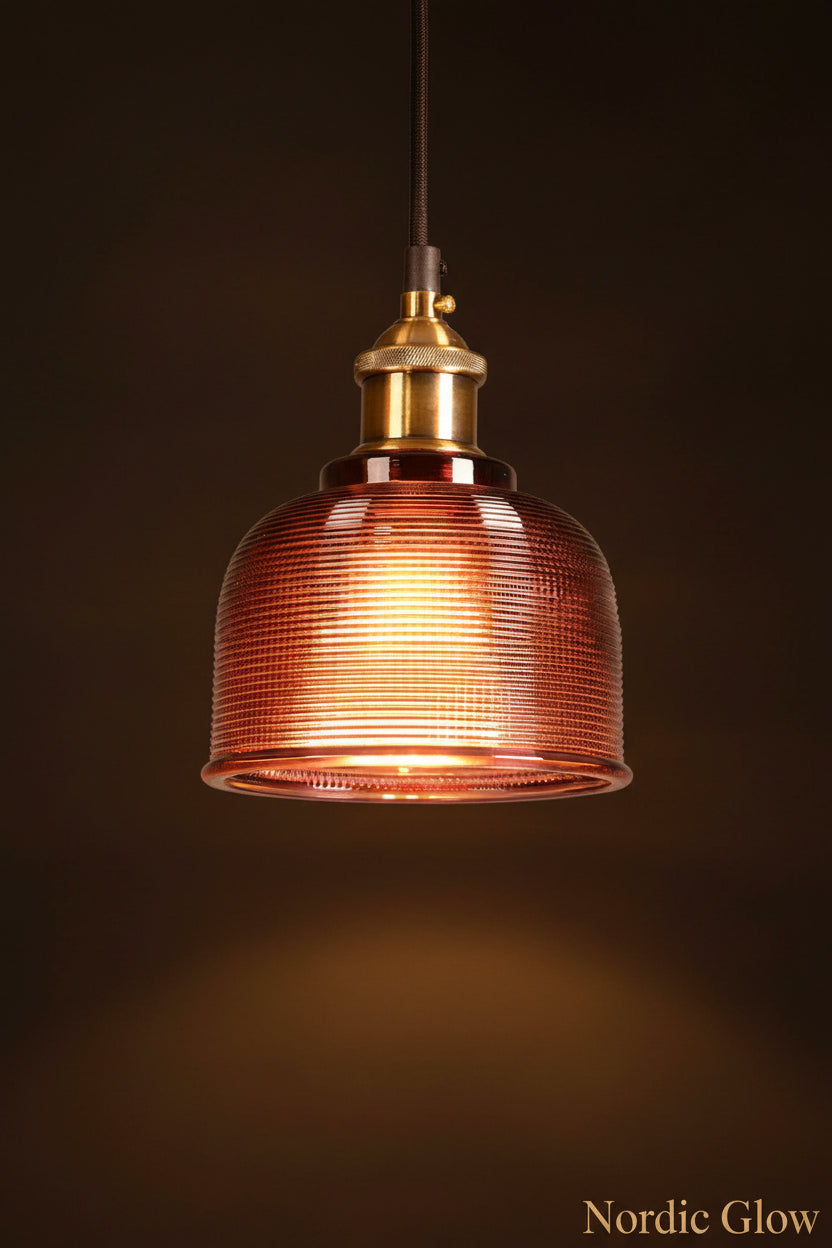 Nordic E27 Pendant Lamp with iron frame over a cafe table