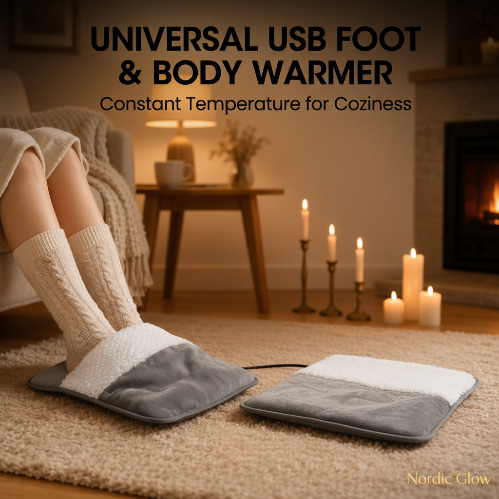 Electric Foot Warmer Mat with USB heated cover under a desk