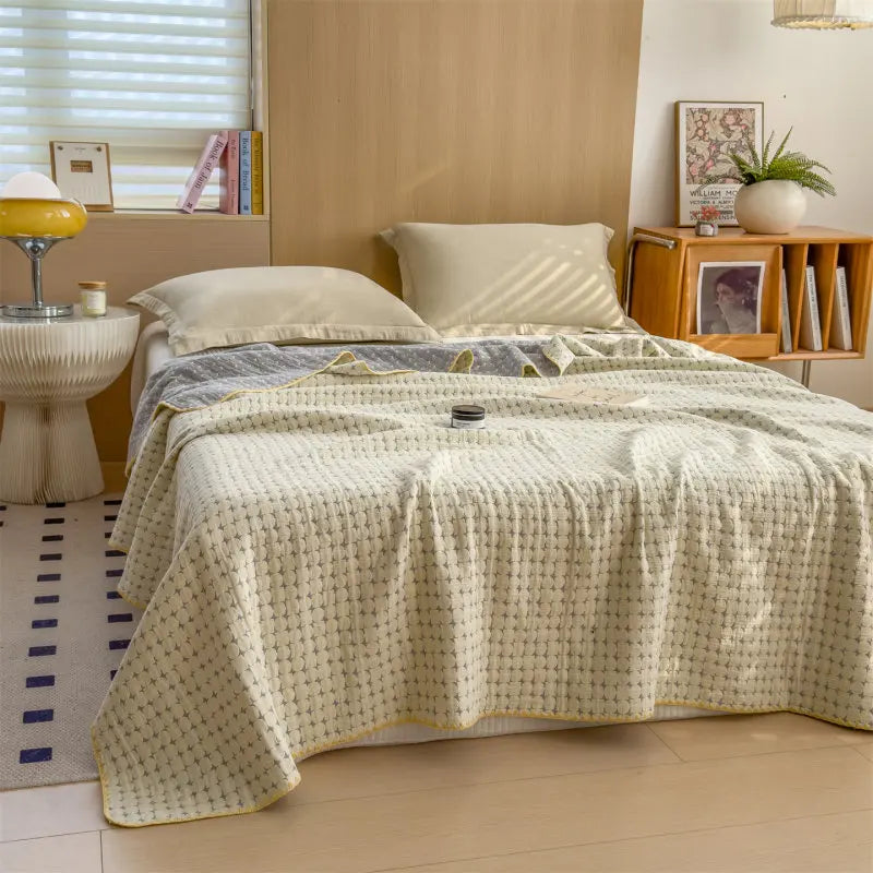 100% Cotton Throw Blanket — Breathable Bed Cover