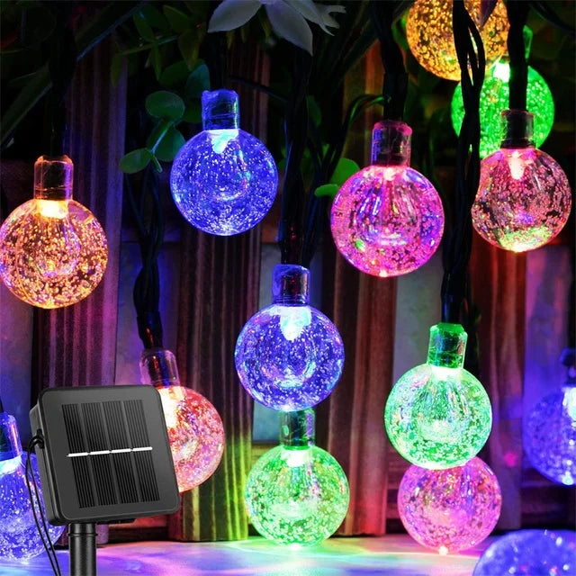 Solar Crystal Globe String Lights
