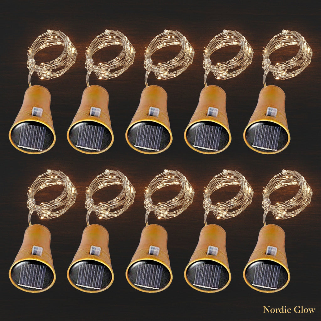 Solar Wine Bottle String Lights — Cork Fit