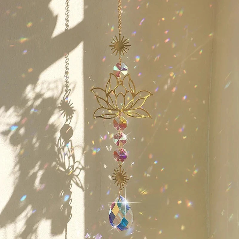 Lotus Crystal Sun Catcher — Garden Edition