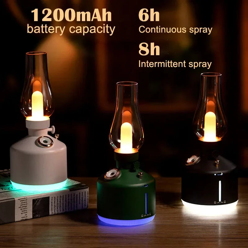 Retro Lamp Diffuser — 7-Color Cool Mist Humidifier