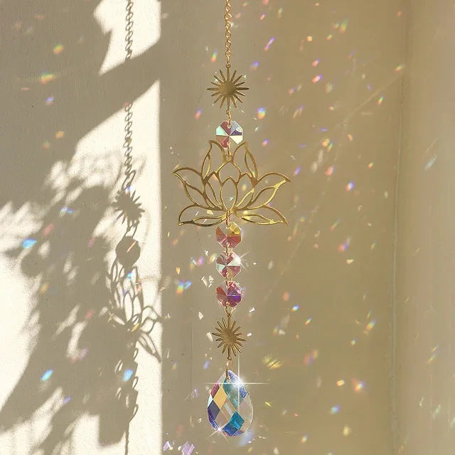 Lotus Crystal Sun Catcher — Garden Edition