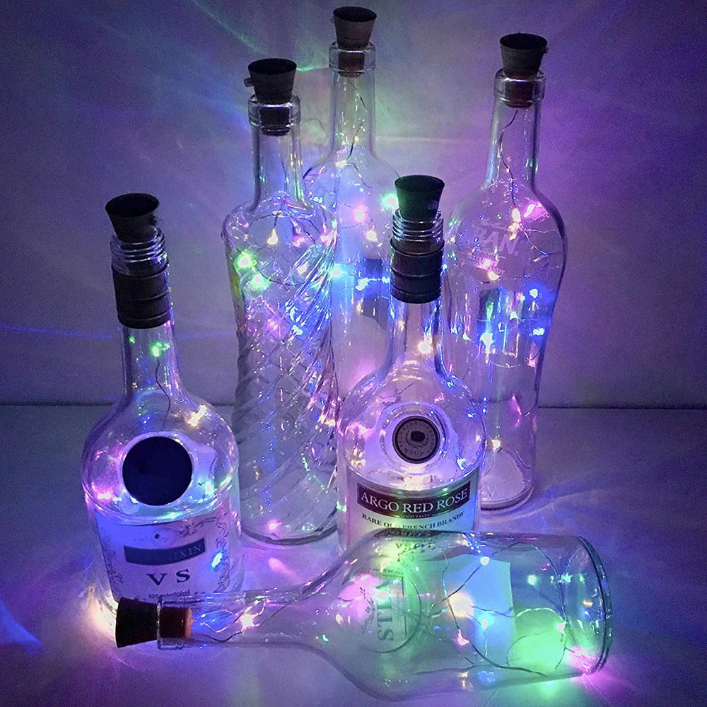 Solar Wine Bottle String Lights — Cork Fit