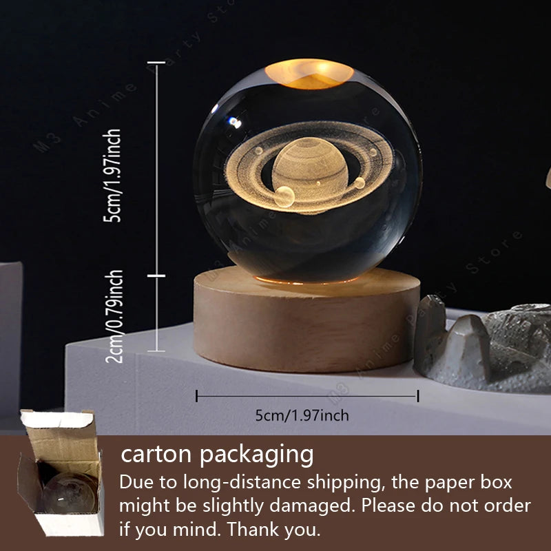 3D Galaxy Crystal Ball Lamp