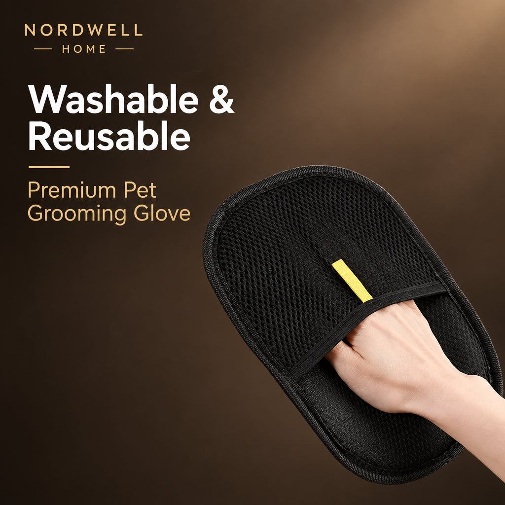 Pet Hair Remover Glove — Washable Grooming Mitt