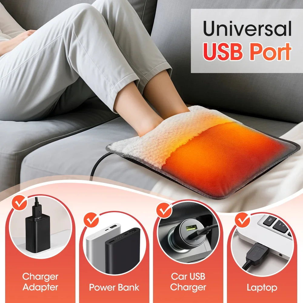 Electric Foot Warmer Mat — USB Heated Cover