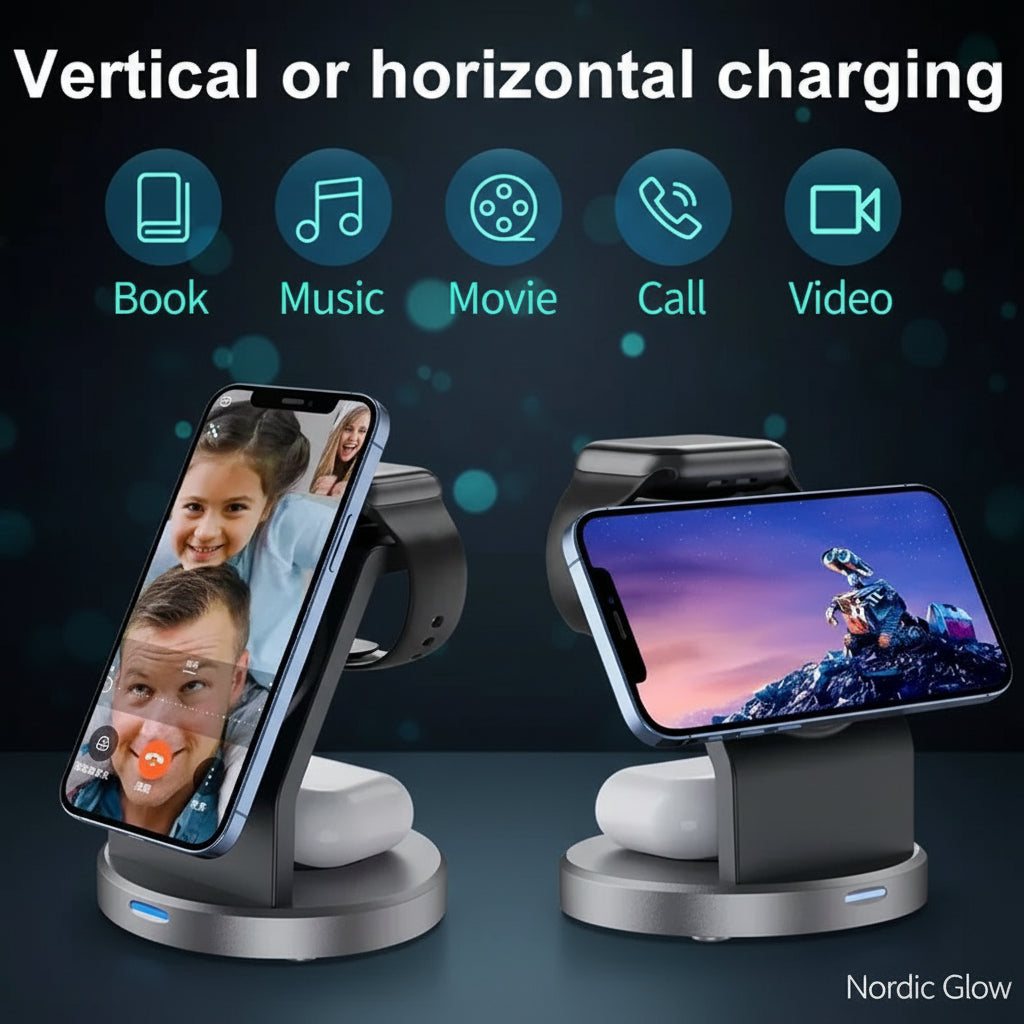 3-in-1 Magnetic Wireless Charging Stand