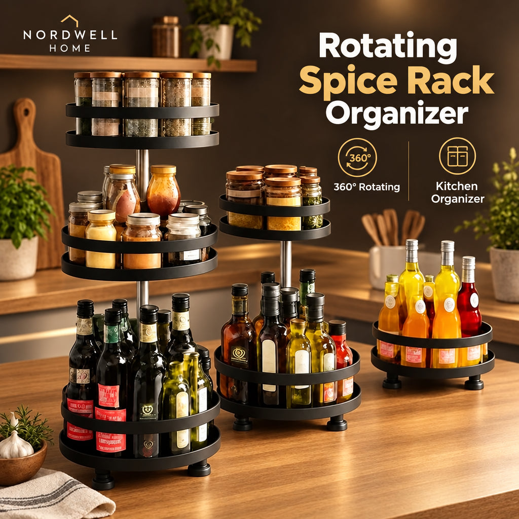 Rotating Spice Rack Organizer — Kitchen Turntable