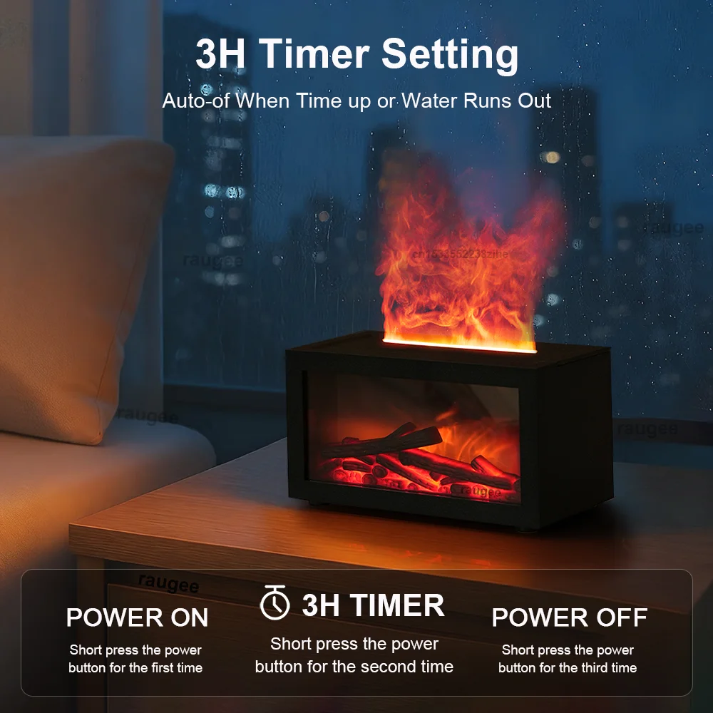 Flame Aroma Diffuser — Mini Humidifier