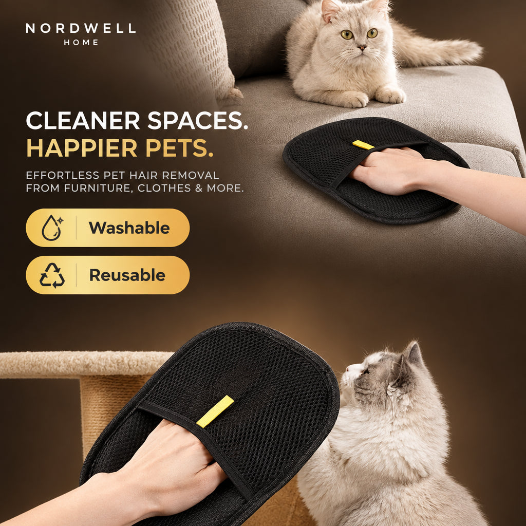 Pet Hair Remover Glove — Washable Grooming Mitt