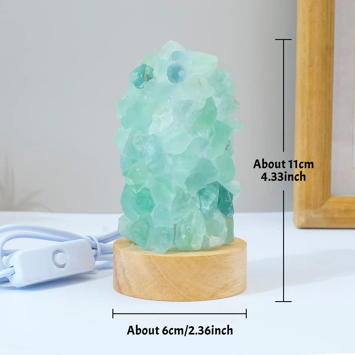Raw Crystal Wishing Lamp — Citrine & Amethyst