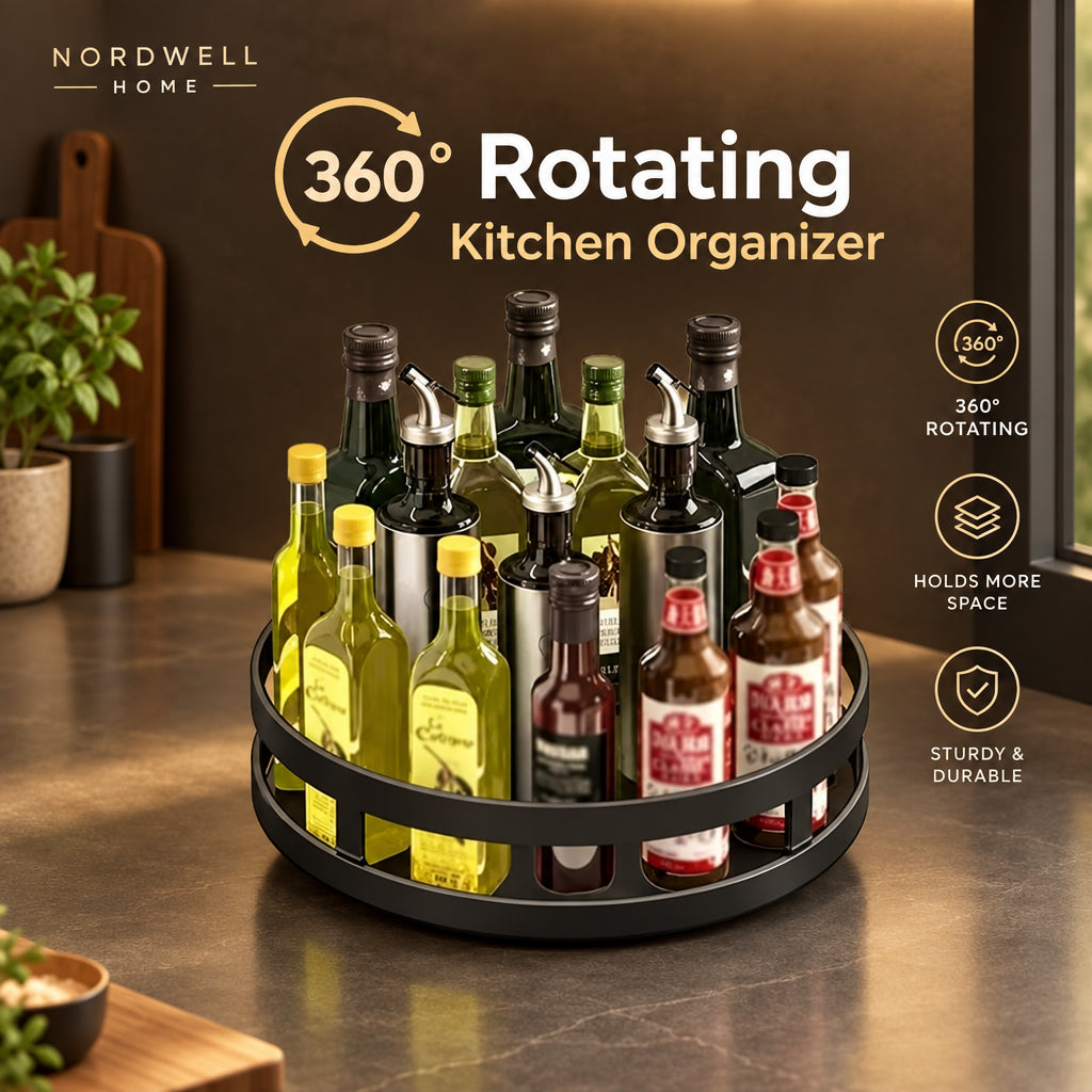 Rotating Spice Rack Organizer — Kitchen Turntable