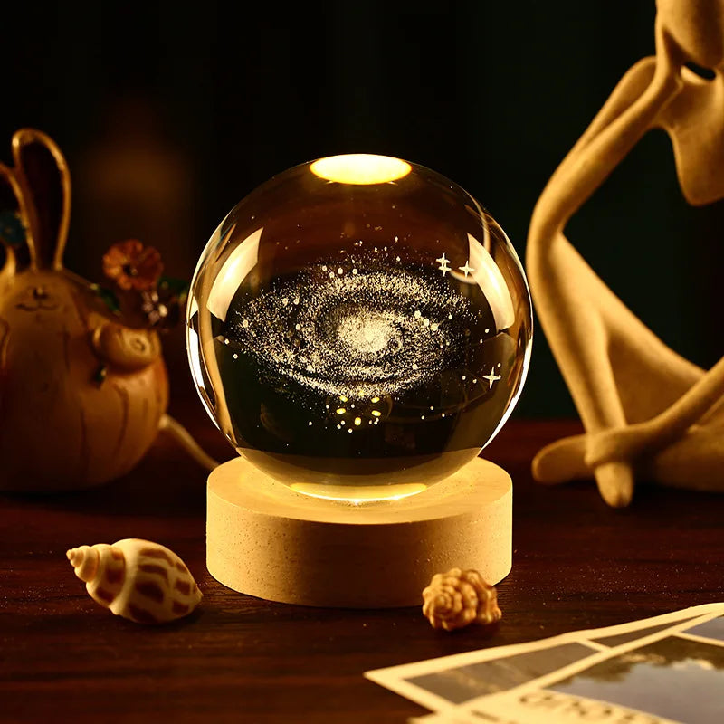 Crystal Galaxy Globe Night Light