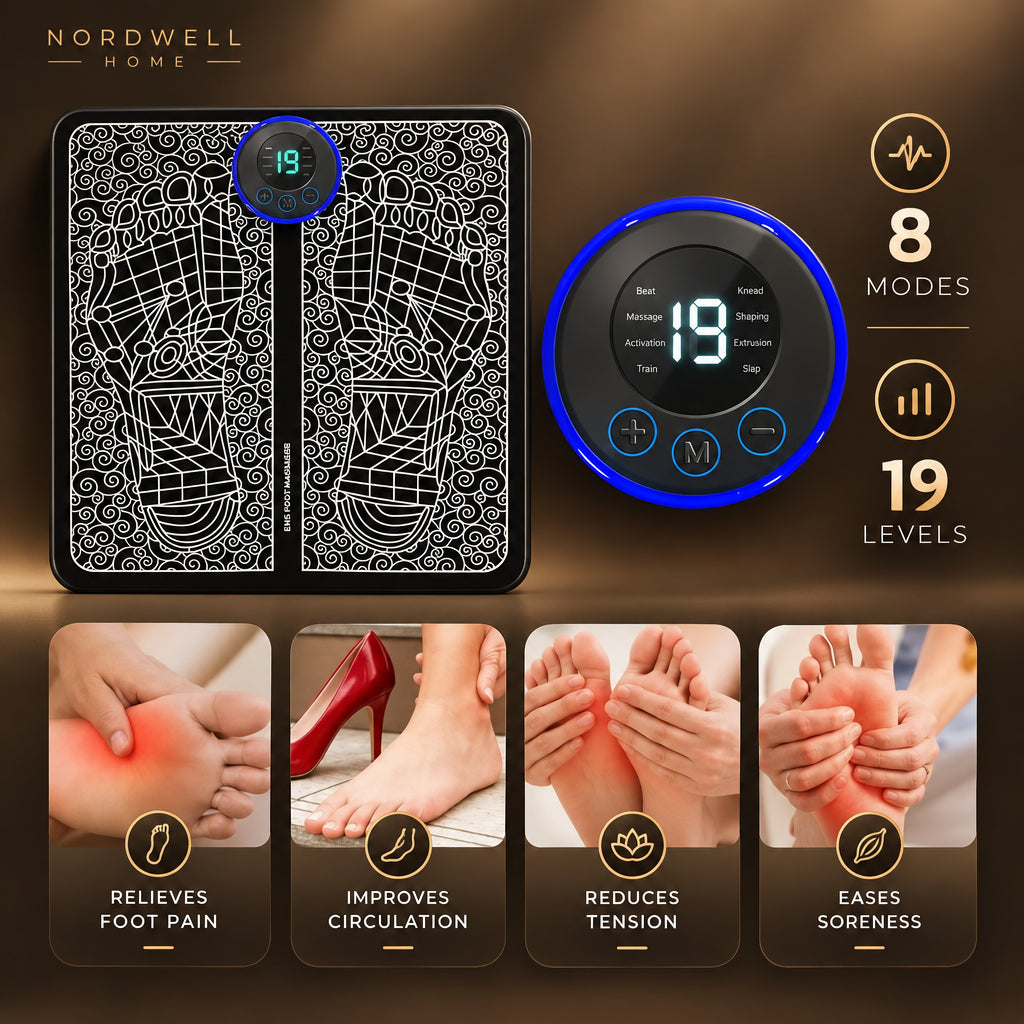 Electric Foot Massager Pad with Remote — 8 Modes