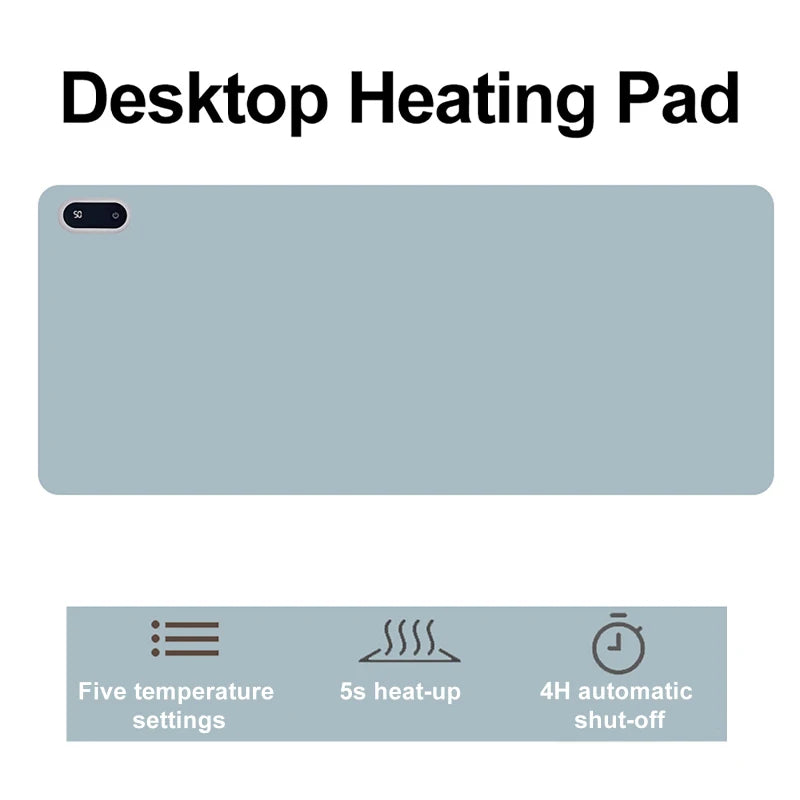 Heated Desk Mat — 5-Level Hand Warmer