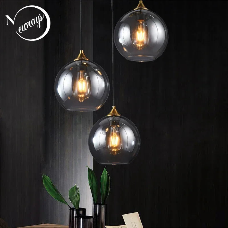 Nordic Minimalist Bedside Pendant Lamp with E27 socket