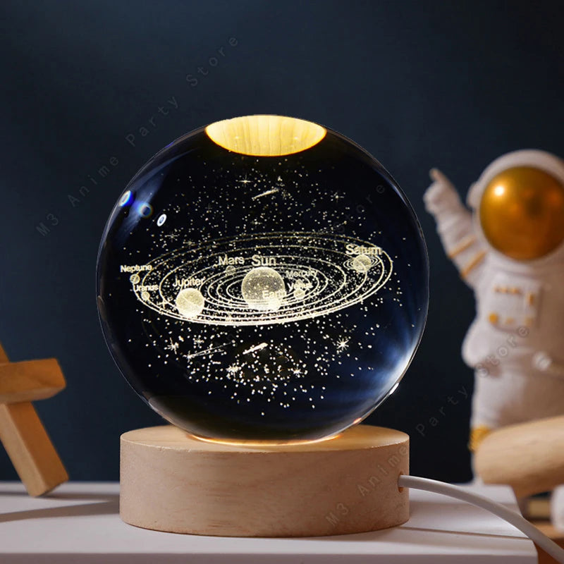 3D Galaxy Crystal Ball Lamp