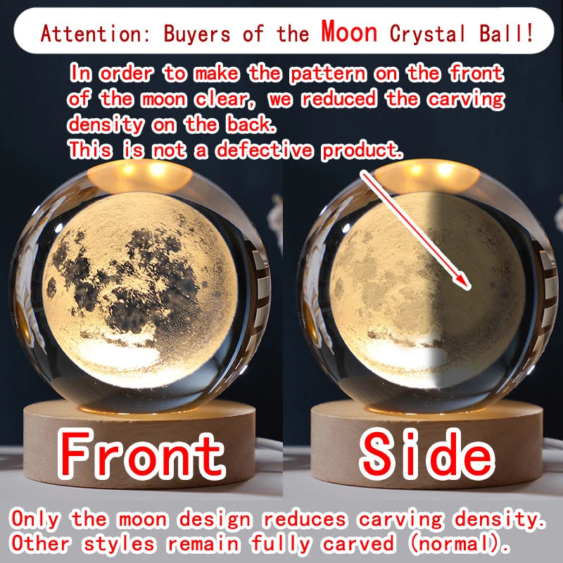 3D Galaxy Crystal Ball Lamp