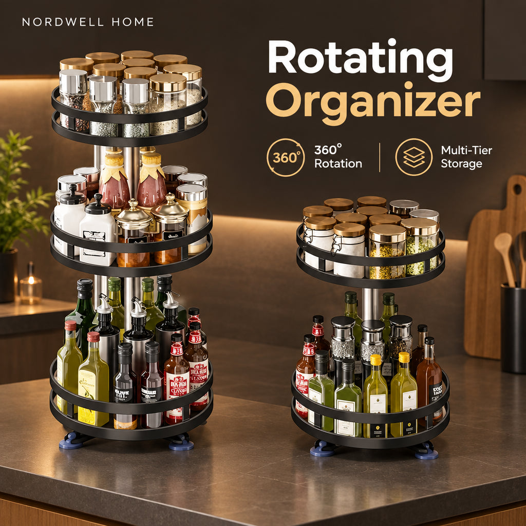 Rotating Spice Rack Organizer — Kitchen Turntable