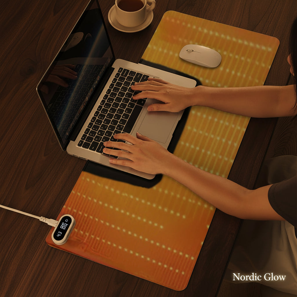 Heated Desk Mat with touch-control hand warmer settings