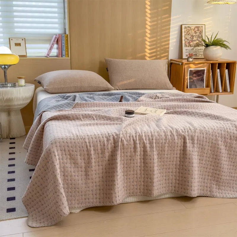 100% Cotton Throw Blanket — Breathable Bed Cover