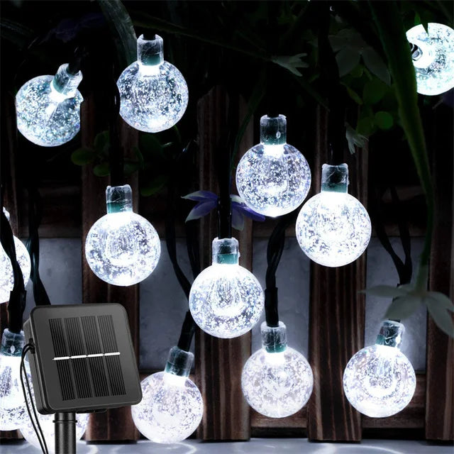 Solar Crystal Globe String Lights